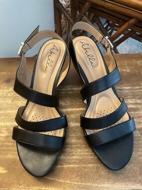 Ardell Black Strappy Slingback Sandals